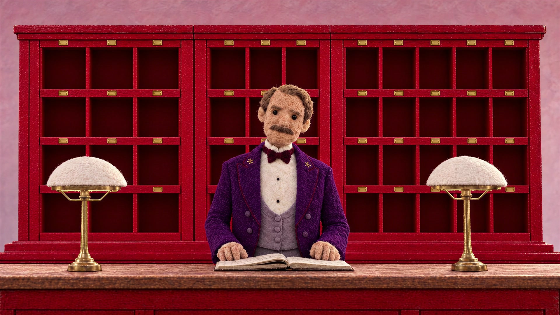 The concierge at his desk, from The Grand Budapest Hotel